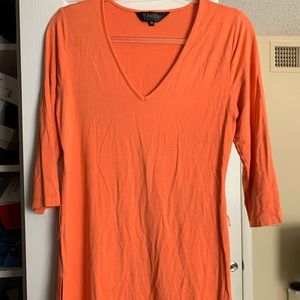 Orange V-Neck Shirt w/ Matching Belt